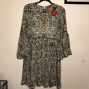 Anthropologie Dress Flute Sleeves